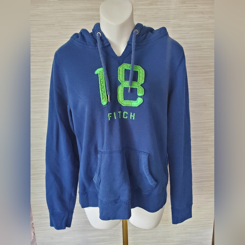 Abercrombie & Fitch Blue and Green Hoodie Hooded Sweatshirt Women's Size Large